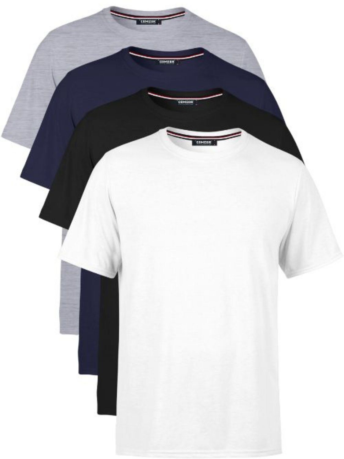 COMEOR T-Shirt Herren Basic T-Shirts Baumwolle günstig online kaufen