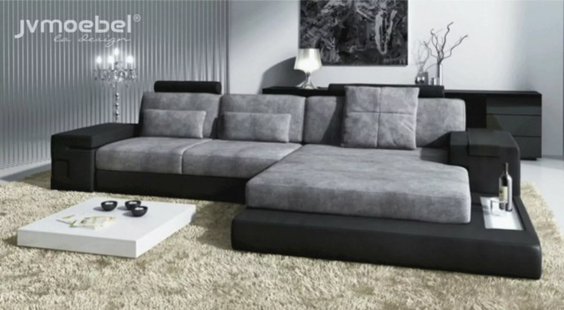 JVmoebel Ecksofa Ecksofa Wohnzimmer L-Form Polster Sofa TextilLeder Design, günstig online kaufen