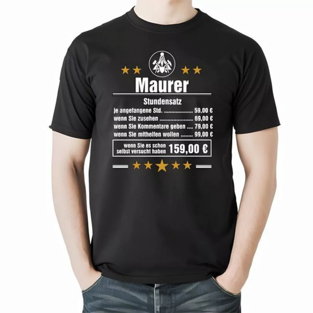 Lasernauten Print-Shirt T-Shirt Stundensatz Maurer Zünfte Zunftsymbol Handw günstig online kaufen