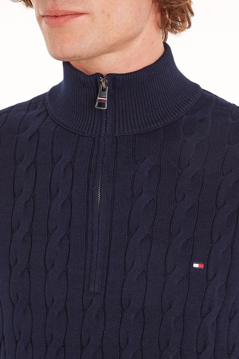 Tommy Hilfiger Strickpullover "CLASSIC COTTON CABLE ZIP MOCK", mit modische günstig online kaufen