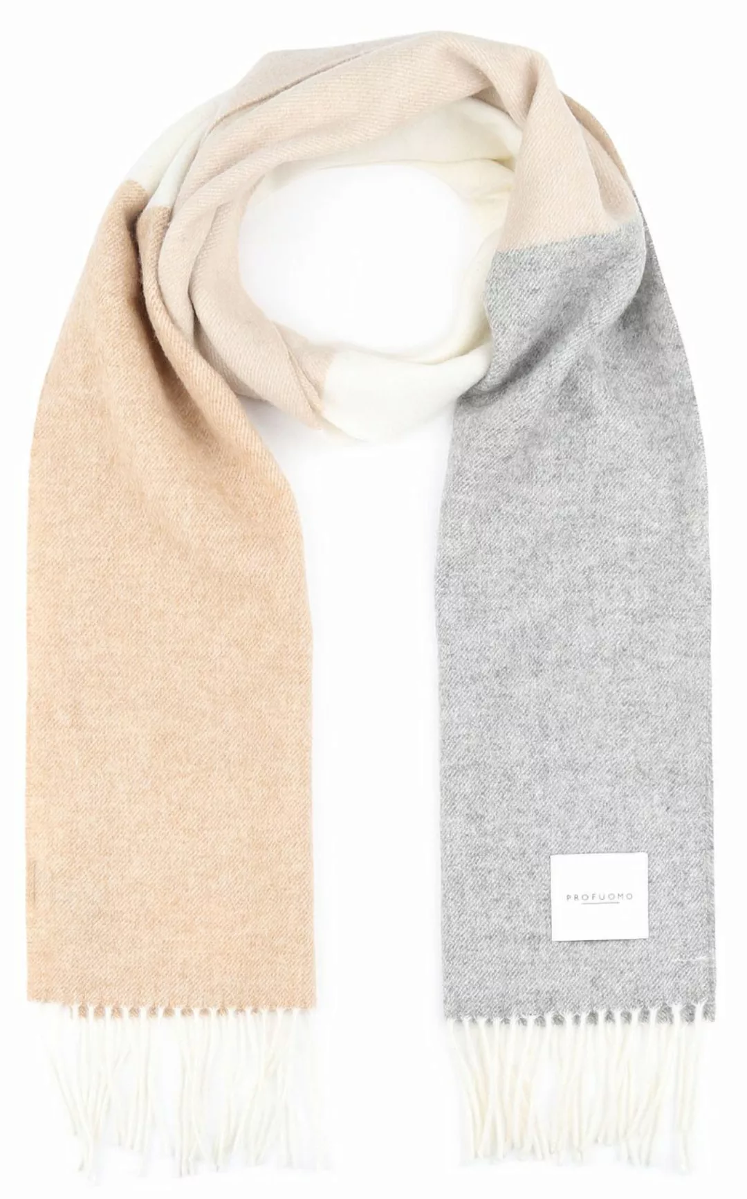 Profuomo Schal Lammwolle Grau Beige - günstig online kaufen