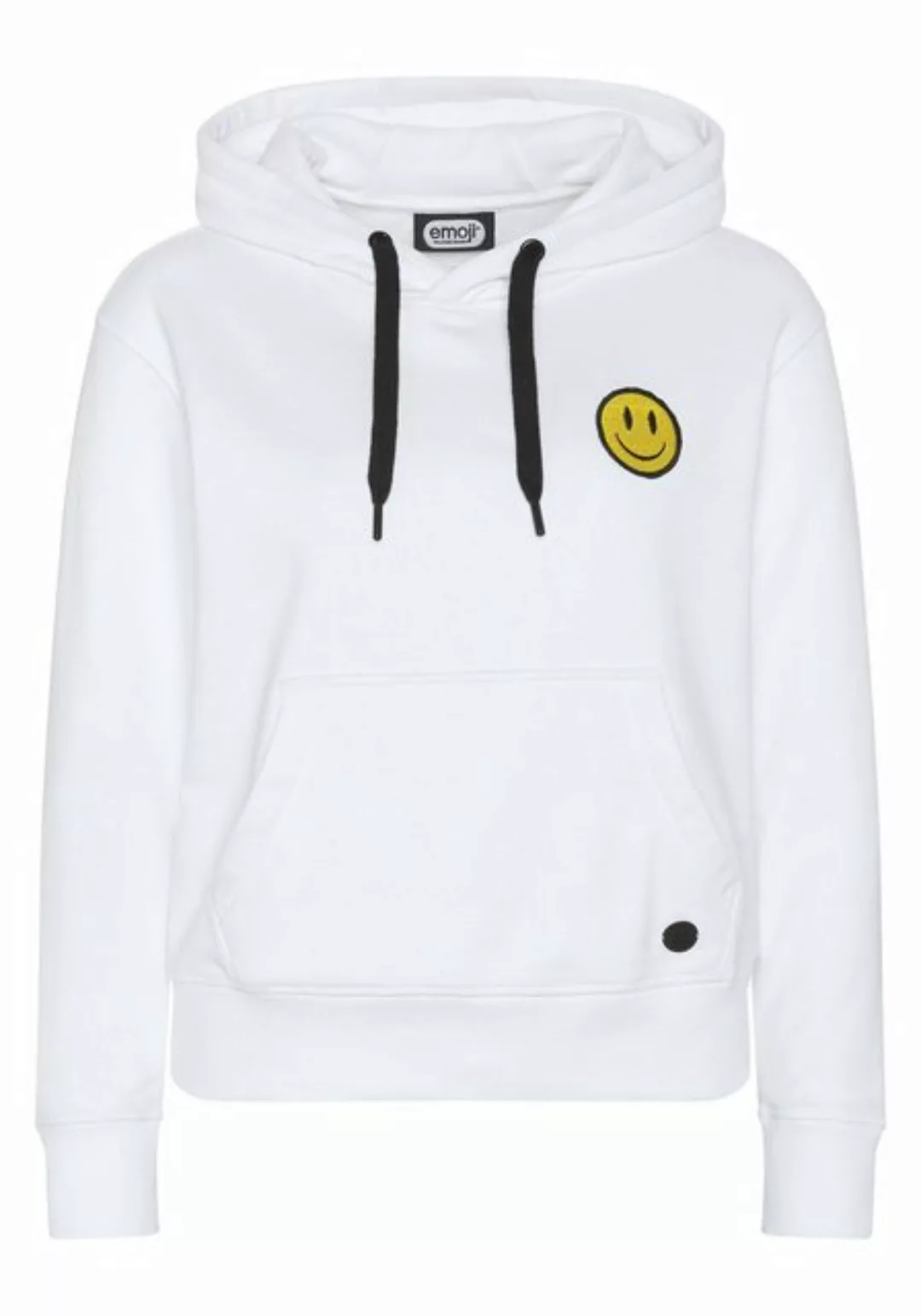 Emoji Kapuzensweatshirt mit Grinsegesicht-Motiv und Schriftzug günstig online kaufen