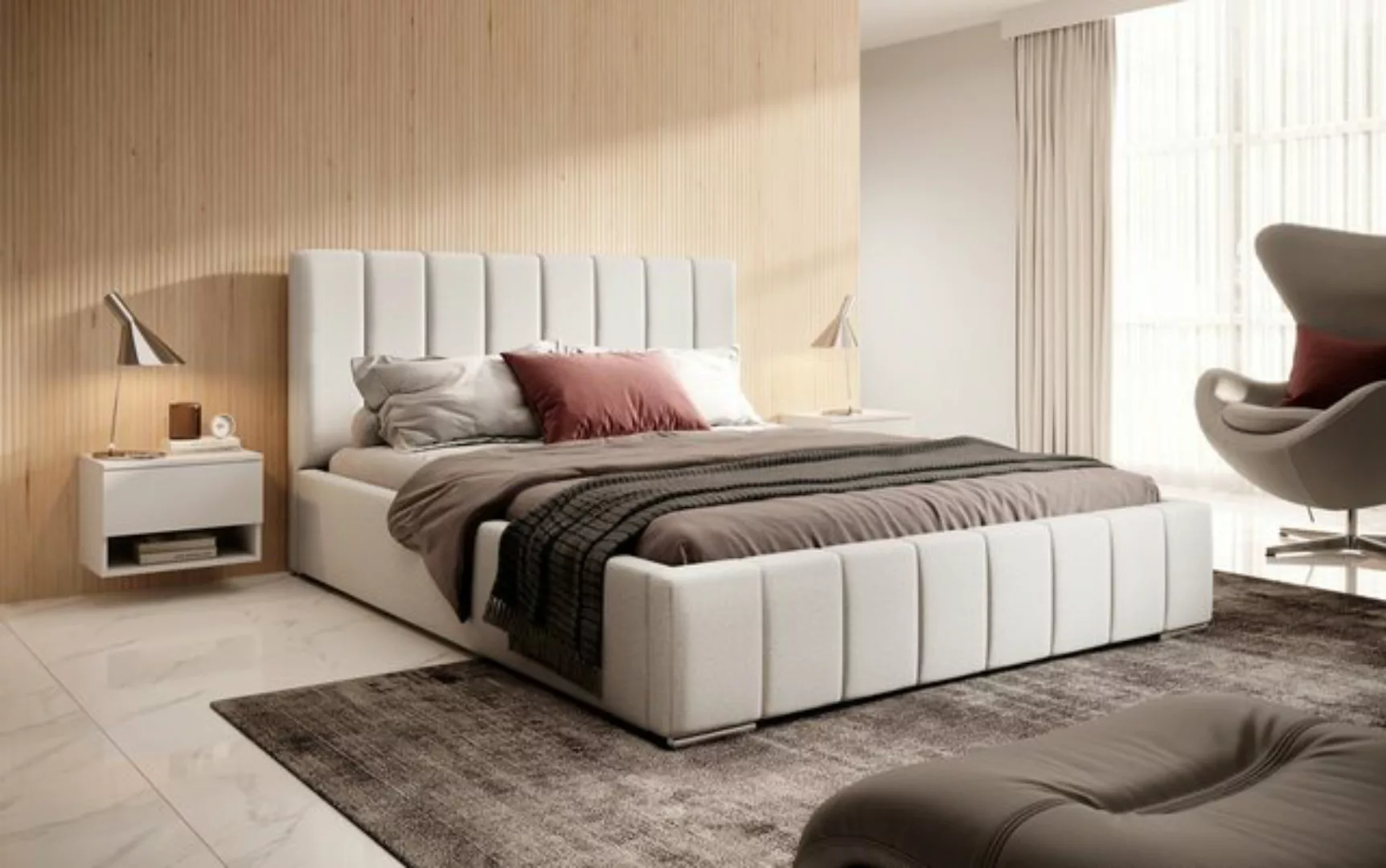 moebelfaktor Polsterbett Oase gewebter Stoff, weiches Kopfteil, großer Bett günstig online kaufen