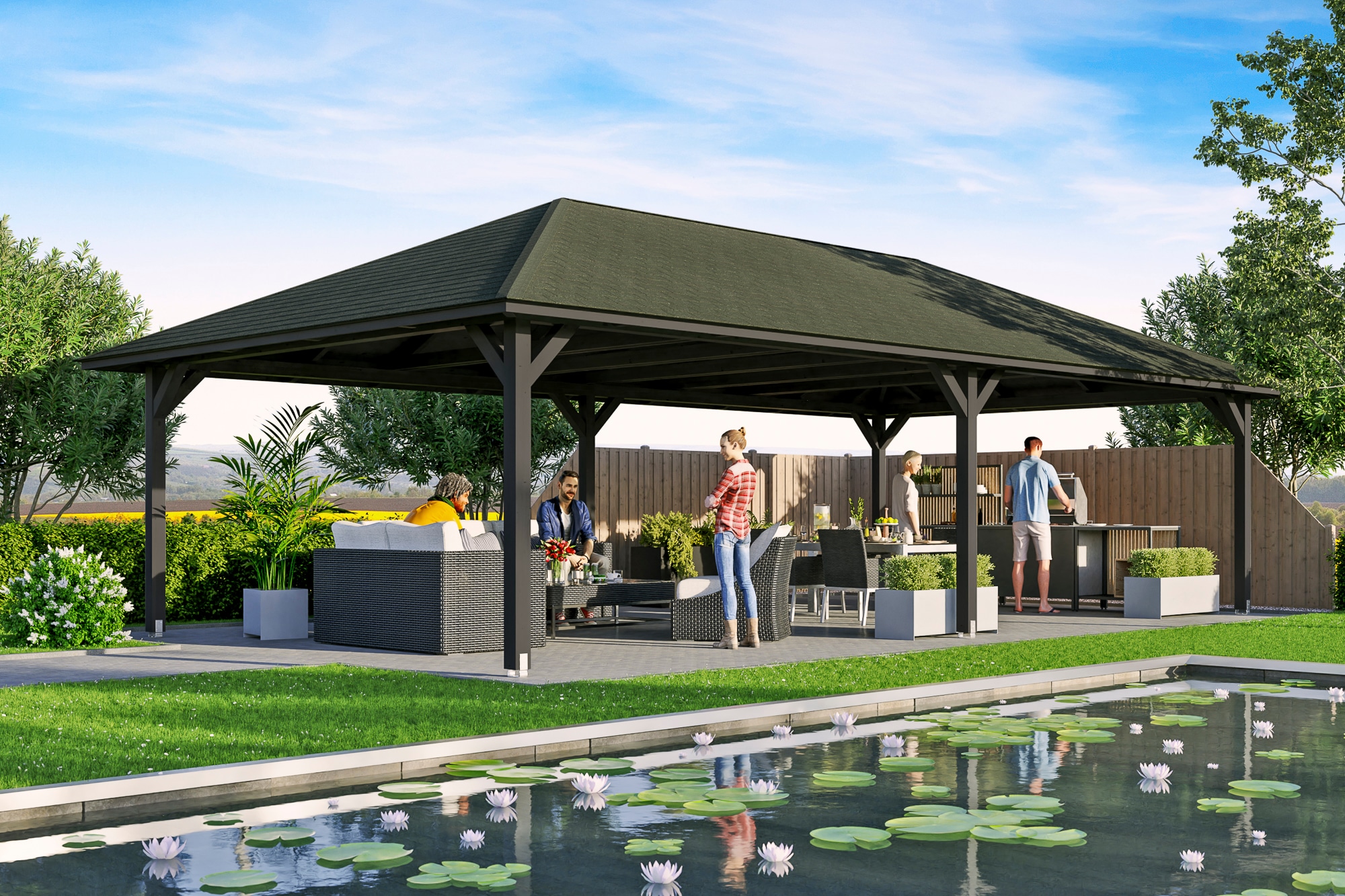 Skanholz Pavillon "Orleans 4", 4-Eck, BxT: 569x1046 cm günstig online kaufen