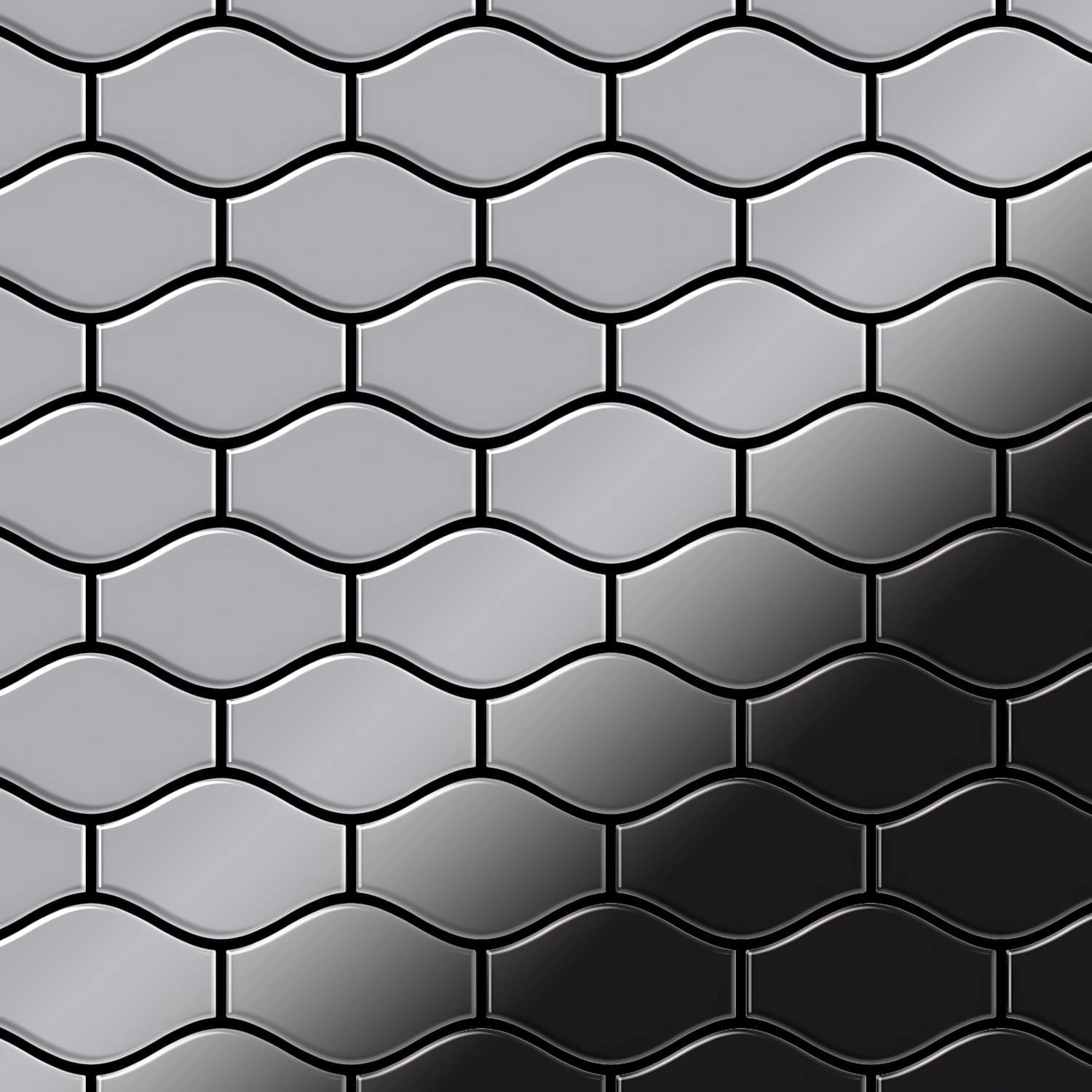 ALLOY Mosaik Fliese Massiv Metall Edelstahl Hochglanz Grau 1,6mm Karma-s-s- günstig online kaufen