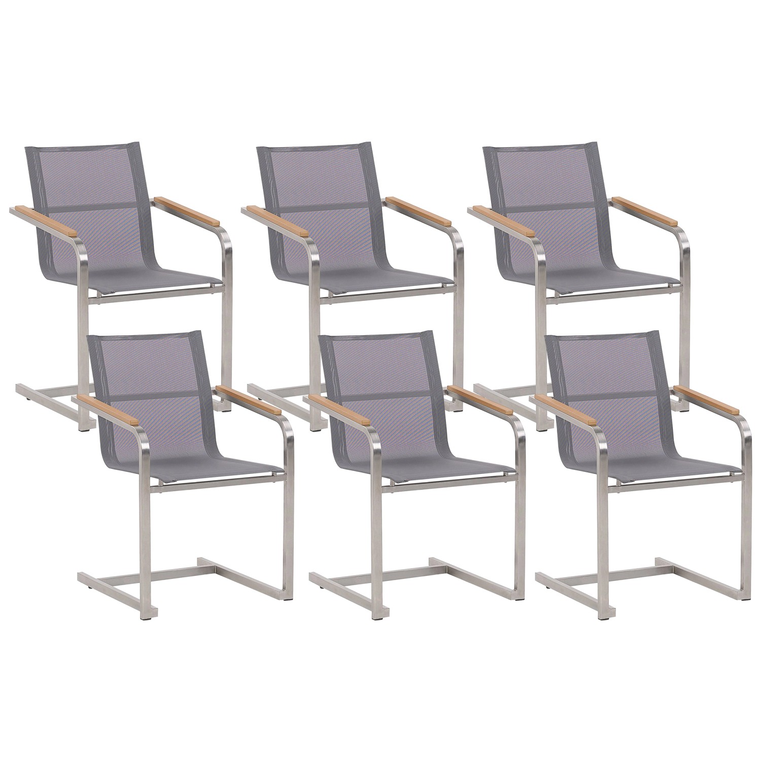 Beliani Gartenstuhl Grau Silber 55x56x85 günstig online kaufen