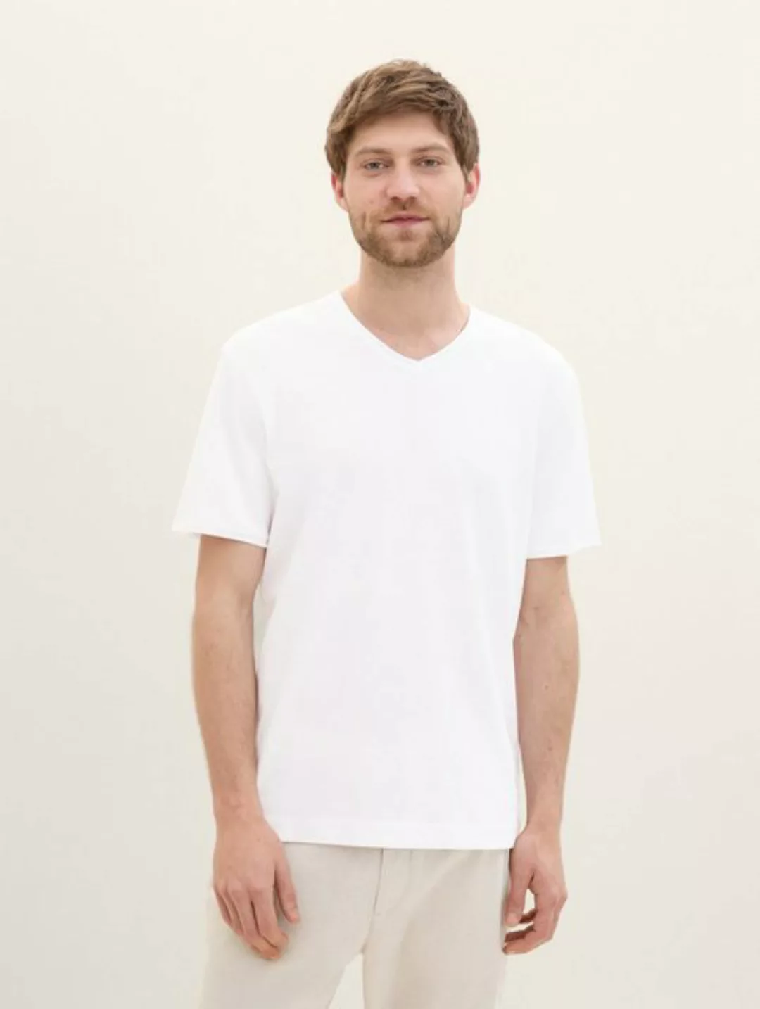 TOM TAILOR T-Shirt Basic T-Shirt mit V-Ausschnitt günstig online kaufen