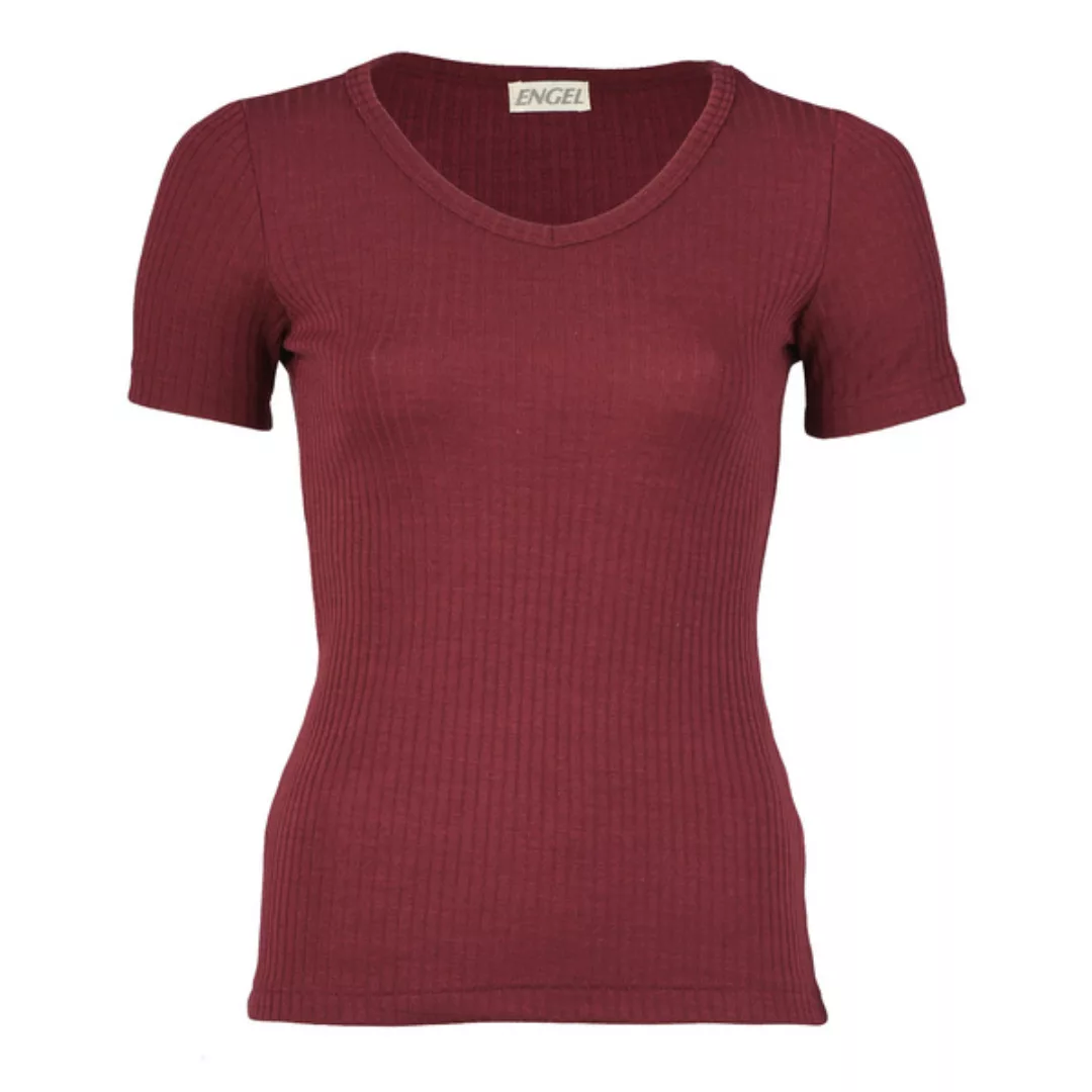 Damen Shirt Kurzarm Mit V-ausschnitt Bio-schurwolle/seide günstig online kaufen