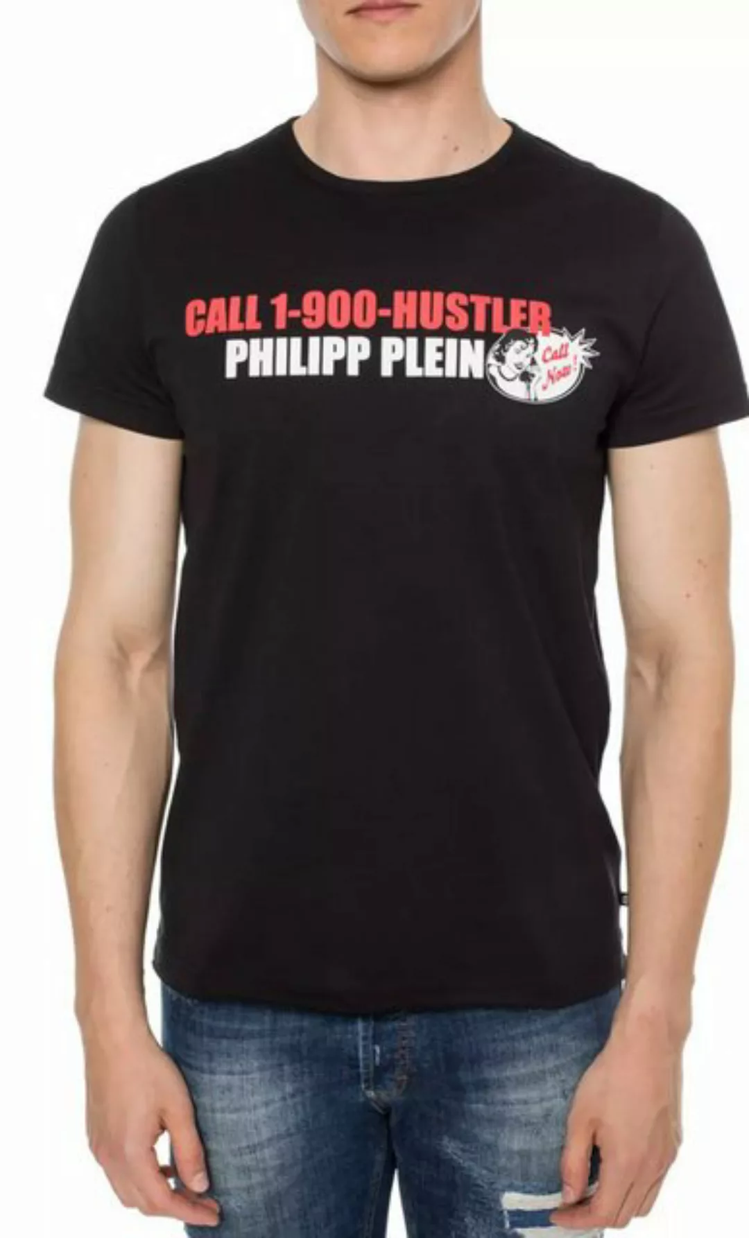 PHILIPP PLEIN T-Shirt Platinum Cut Round Neck Statement Shirt Saumnähte mit günstig online kaufen