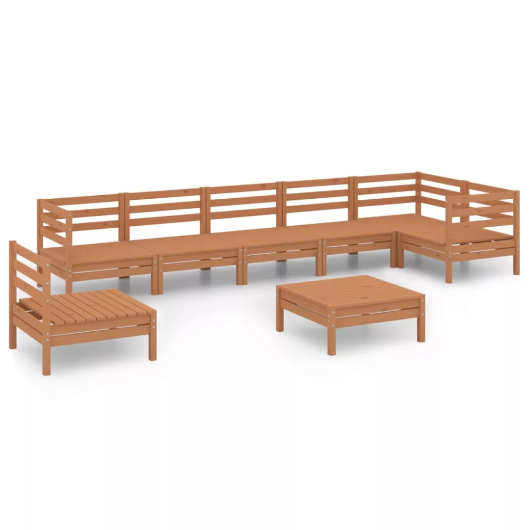 8-tlg. Garten-lounge-set Massivholz Kiefer Honigbraun günstig online kaufen