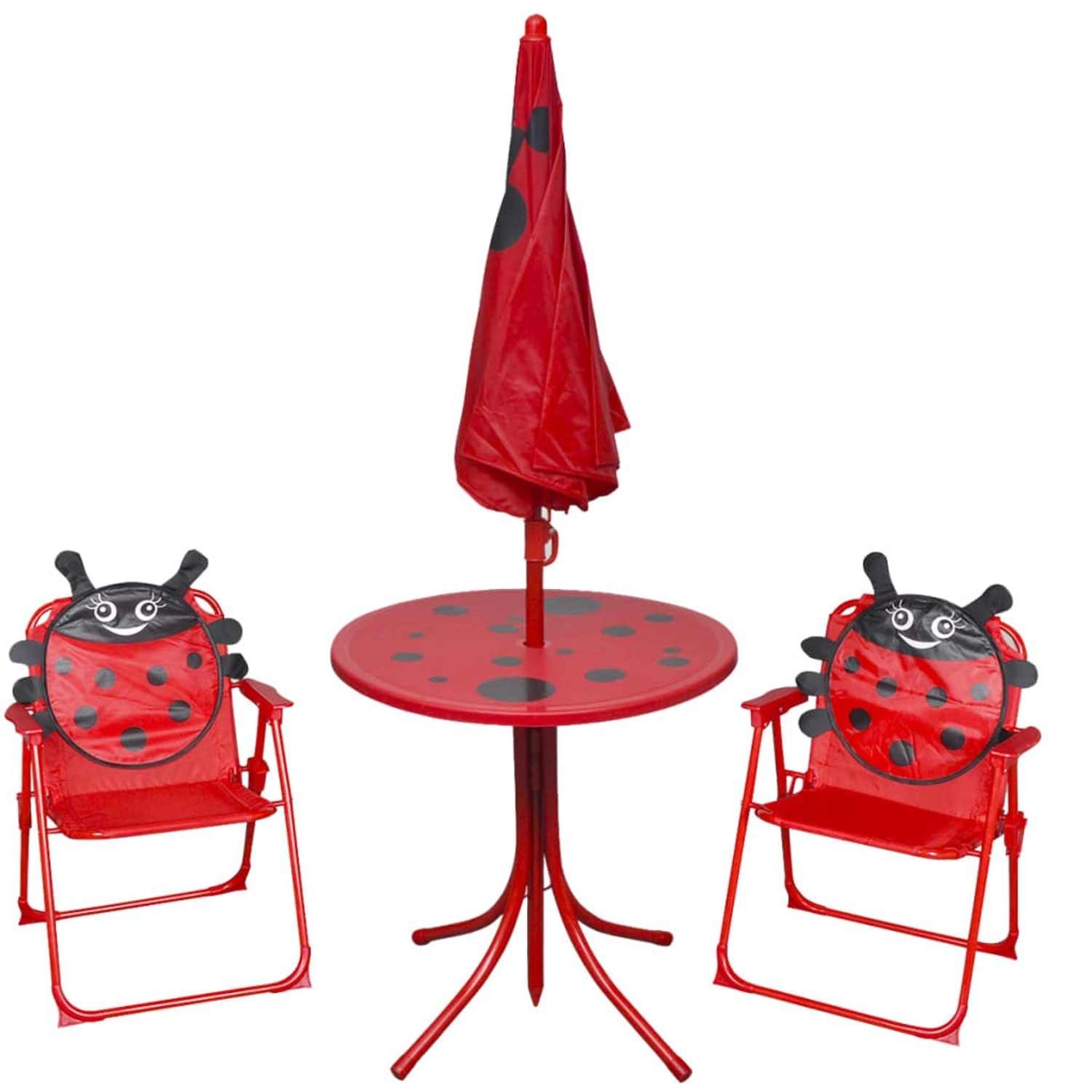 vidaXL 3-tlg Garten-Bistro-Set für Kinder mit Sonnenschirm Rot günstig online kaufen