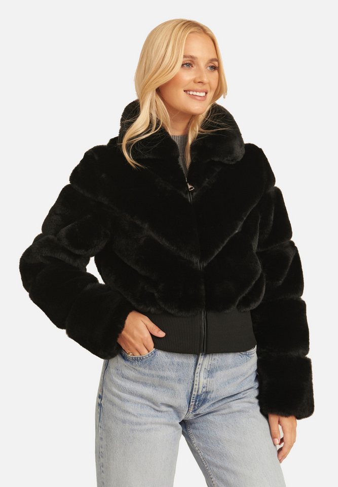 GINI LONDON Outdoorjacke Gini Faux Fur Zip Front Gini Kunstfell Zip Front k günstig online kaufen