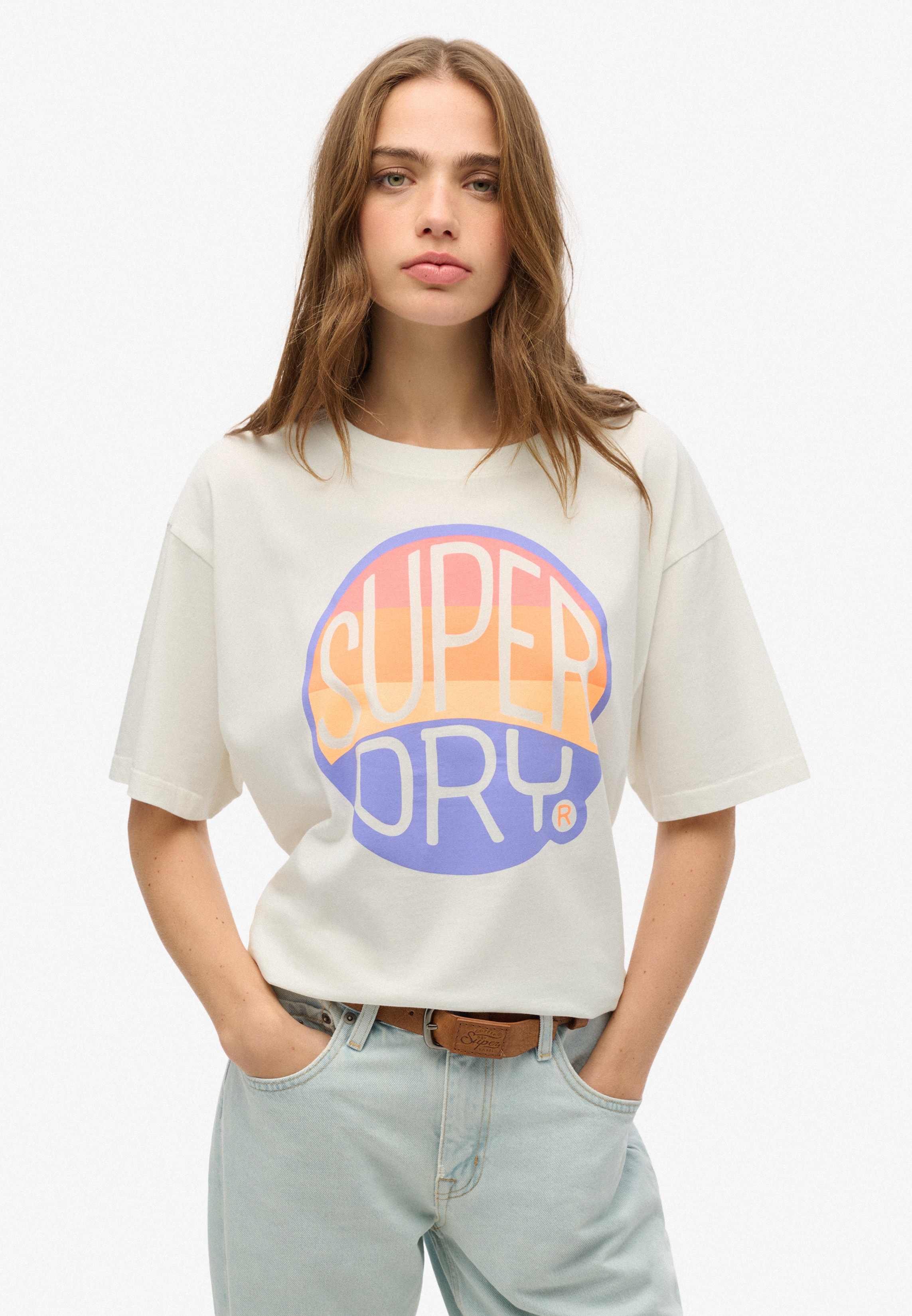 Superdry Rundhalsshirt "SU-NEON RAINBOW OVERSIZED TEE" günstig online kaufen