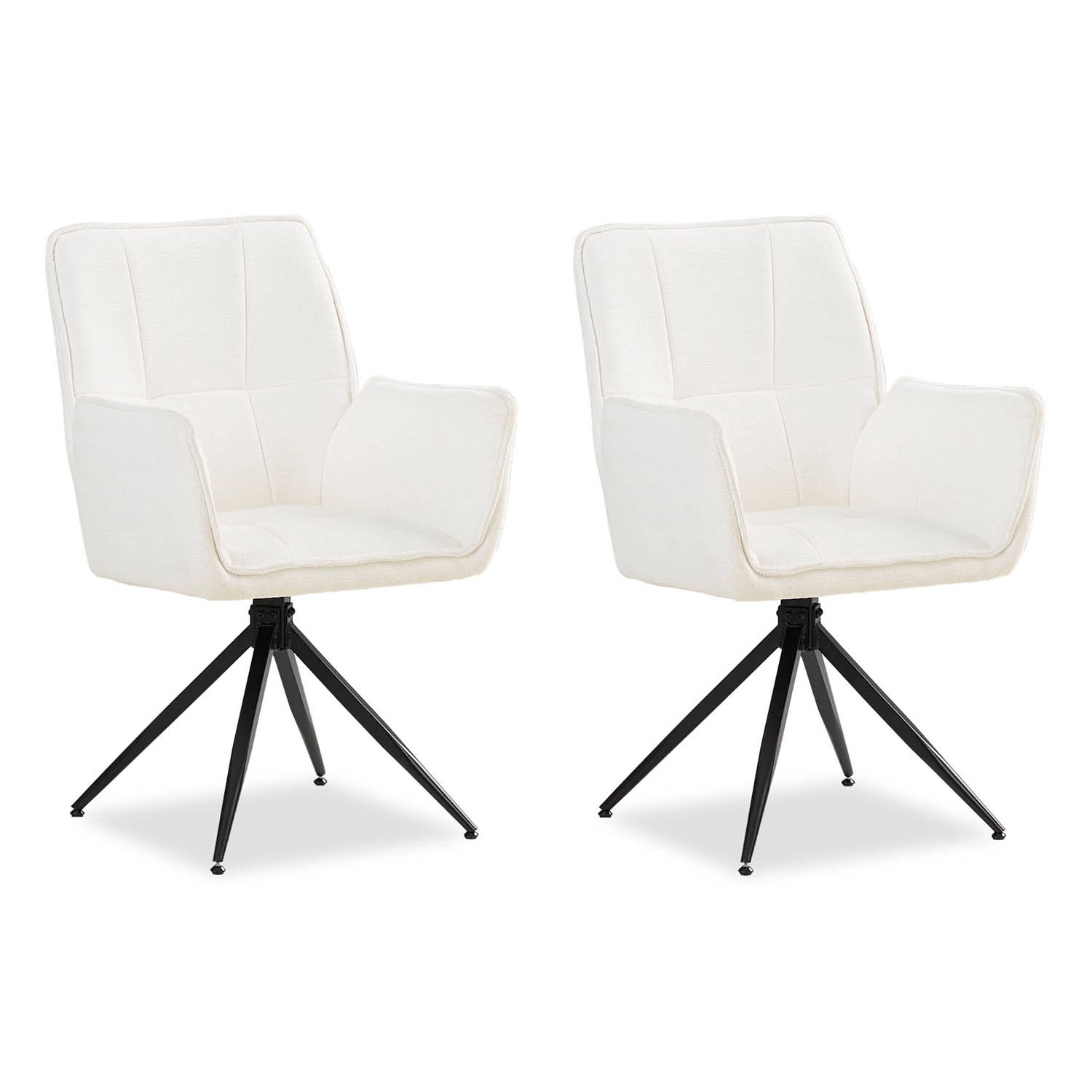 Homestyle4u 2er Set Polsterstühle Drehbar in Weiß 2859 günstig online kaufen