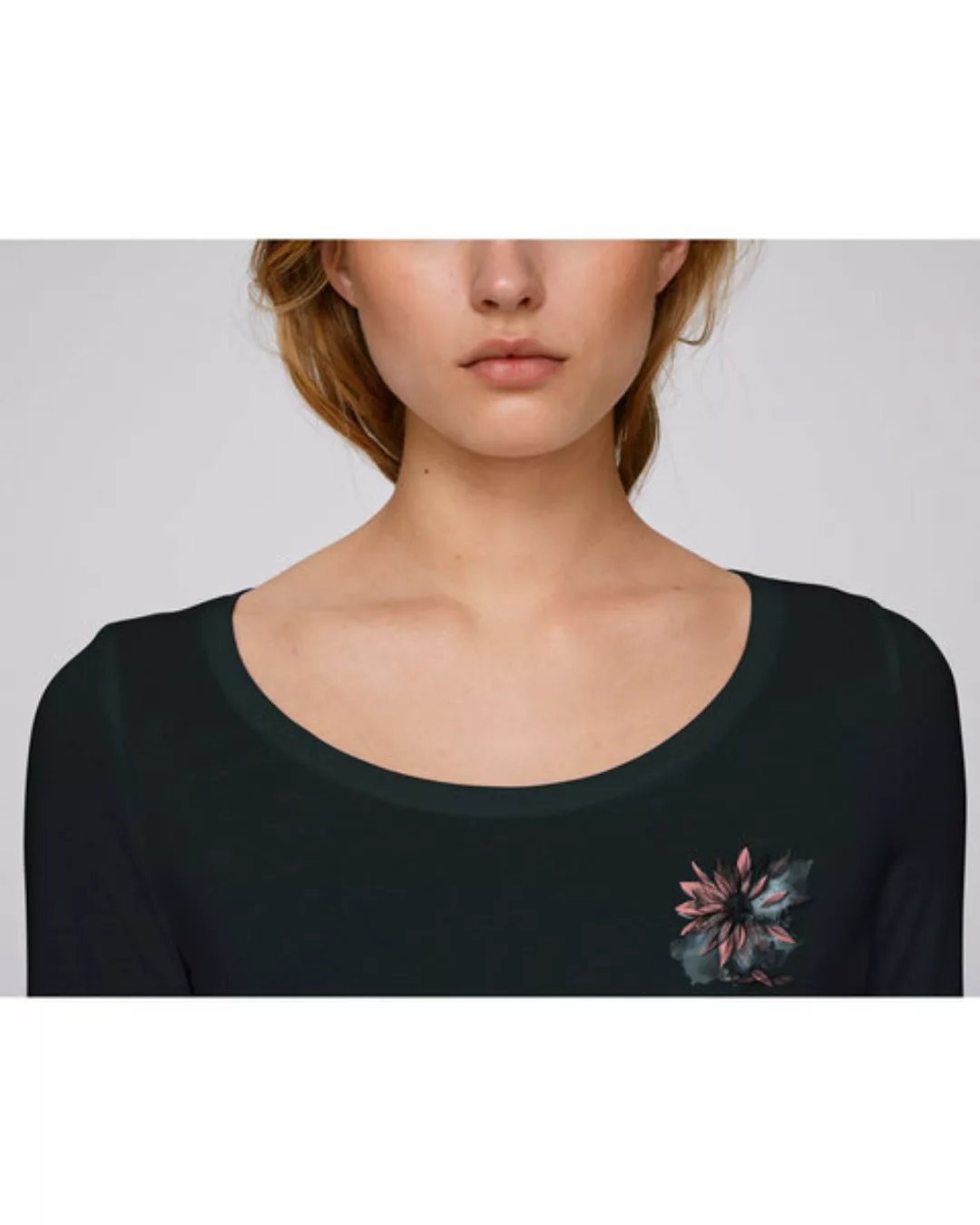 Bio Damen Longsleeve Shirt - Have Fun "Flower" günstig online kaufen