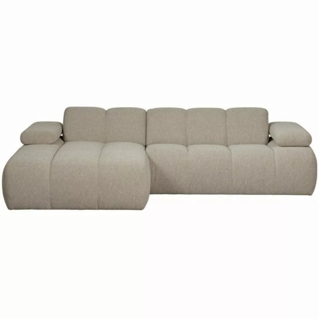 WOOOD Ecksofa Chaiselongue Mojo aus Boucle-Stoff Links, Beige günstig online kaufen