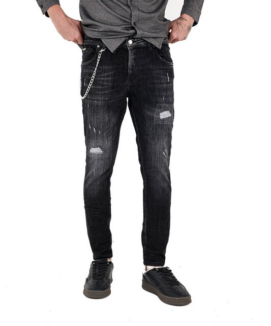 Denim Distriqt Skinny-fit-Jeans Destroyed Herren Jeans Skinny Fit Schwarz 1 günstig online kaufen