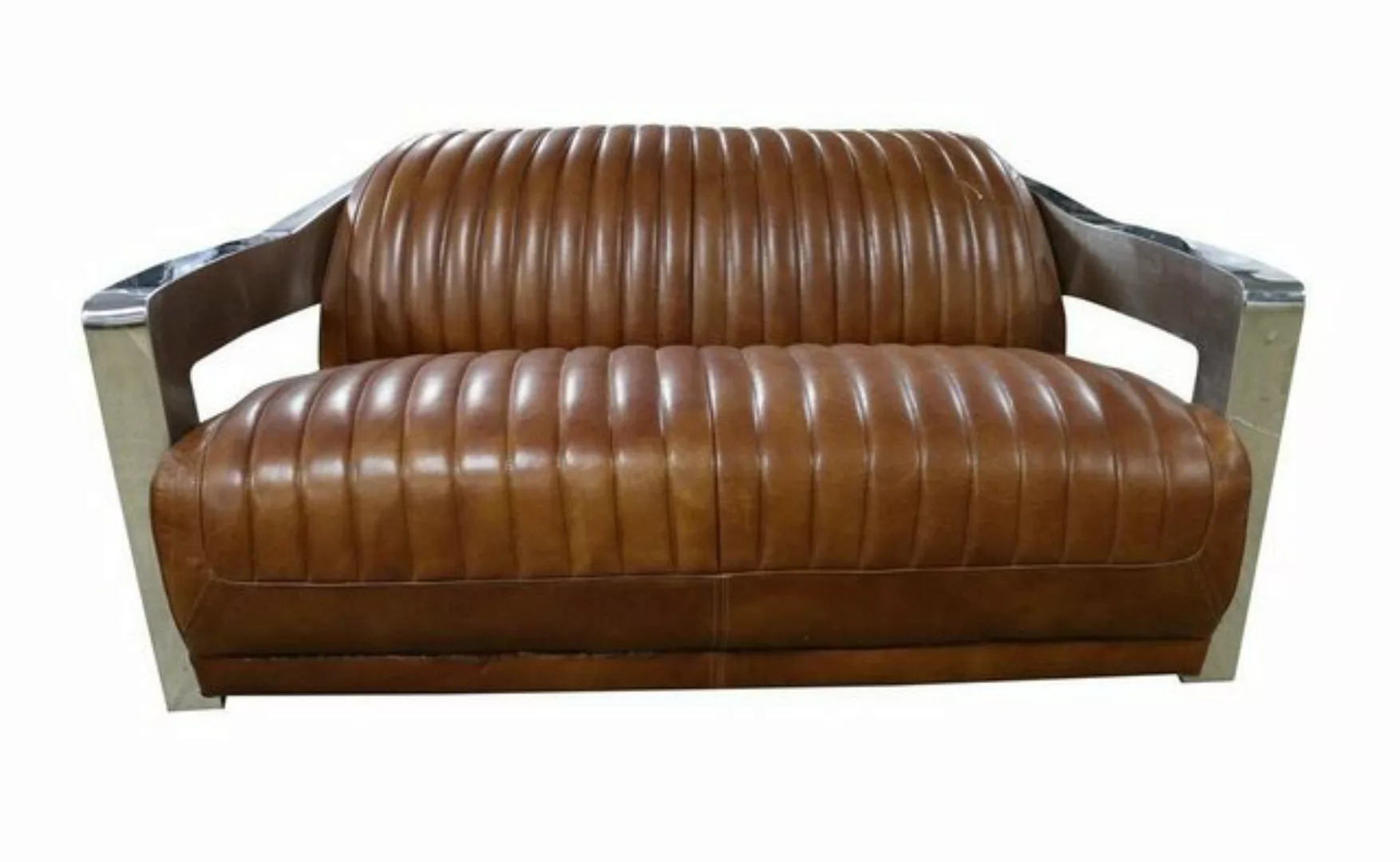 JVmoebel Sofa, Sofa Vintage 2-Sitzer Ledersofa im Retro Stil Echtleder günstig online kaufen