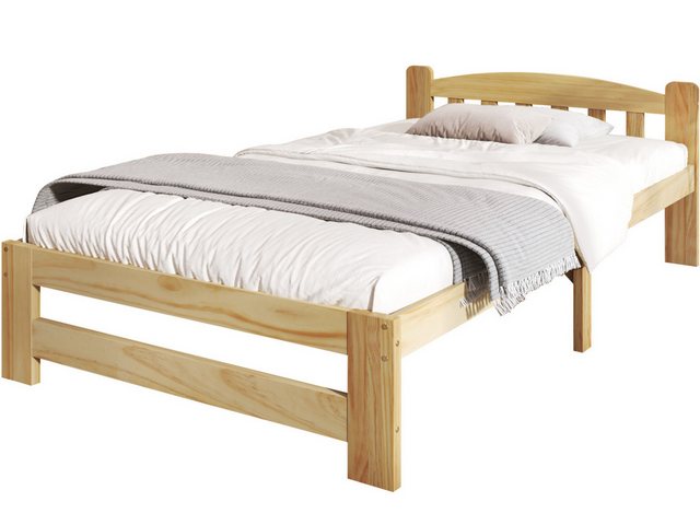 SeedWave Holzbett Jugendbett in original Holzfarbe mit 6 / 9 Füßen, 90×200c günstig online kaufen