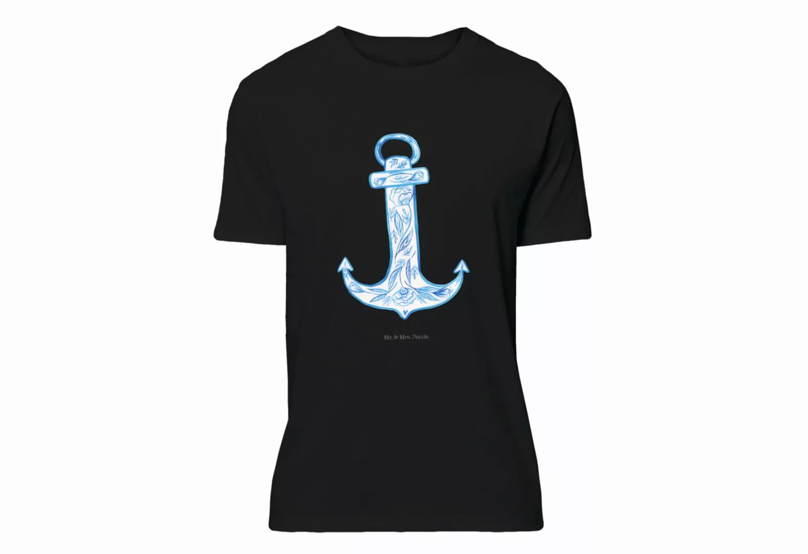 Mr. & Mrs. Panda T-Shirt Anker Blau - Schwarz - Geschenk, T-Shirt, lustige günstig online kaufen