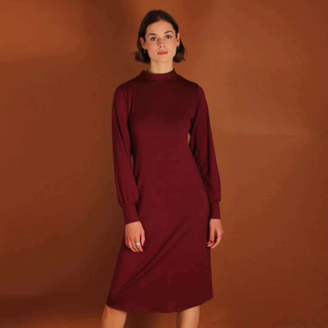 Tencel Turtleneck Kleid Noa In Petrol Oder Berry günstig online kaufen
