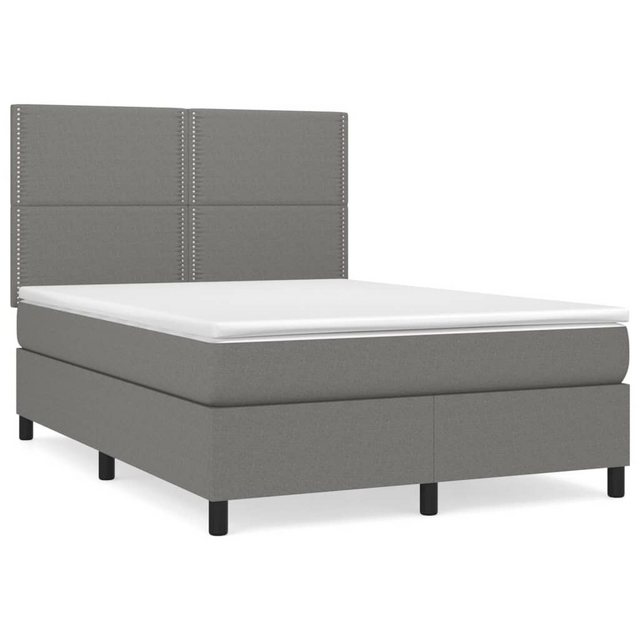 vidaXL Boxspringbett Bett Boxspringbett mit Matratze Stoff (140 x 190 cm, D günstig online kaufen