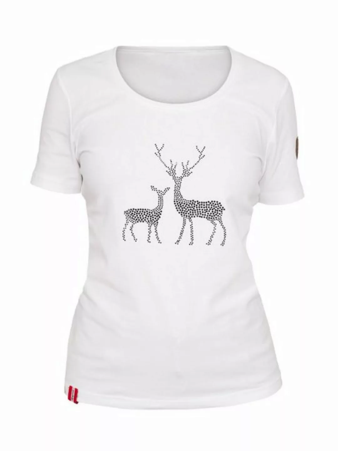 Almgwand Trachtenshirt T-Shirt BIRKKARALM weiß günstig online kaufen