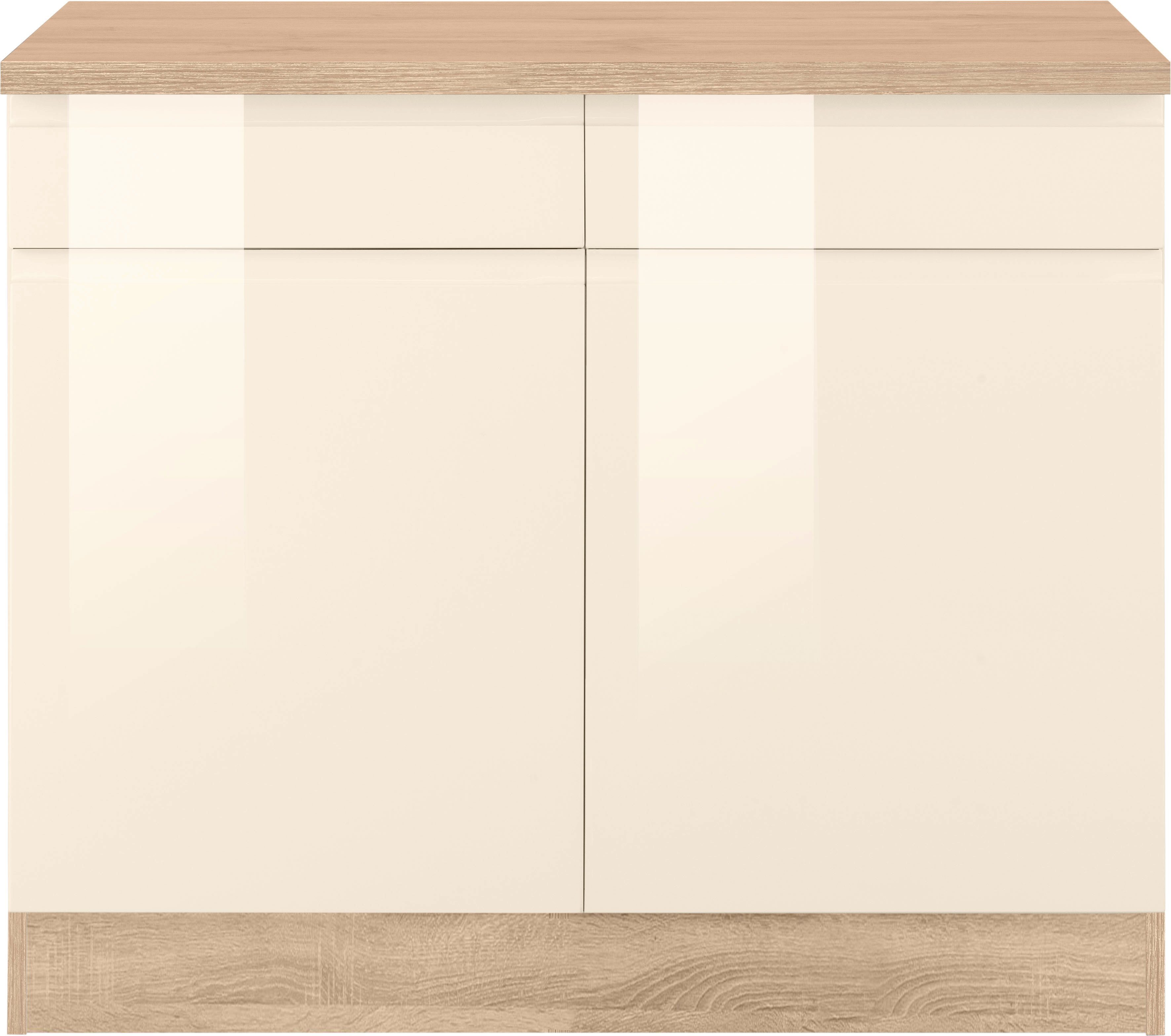 KOCHSTATION Unterschrank "KS-Virginia", 100 cm breit, mit 2 Türen und 2 Sch günstig online kaufen