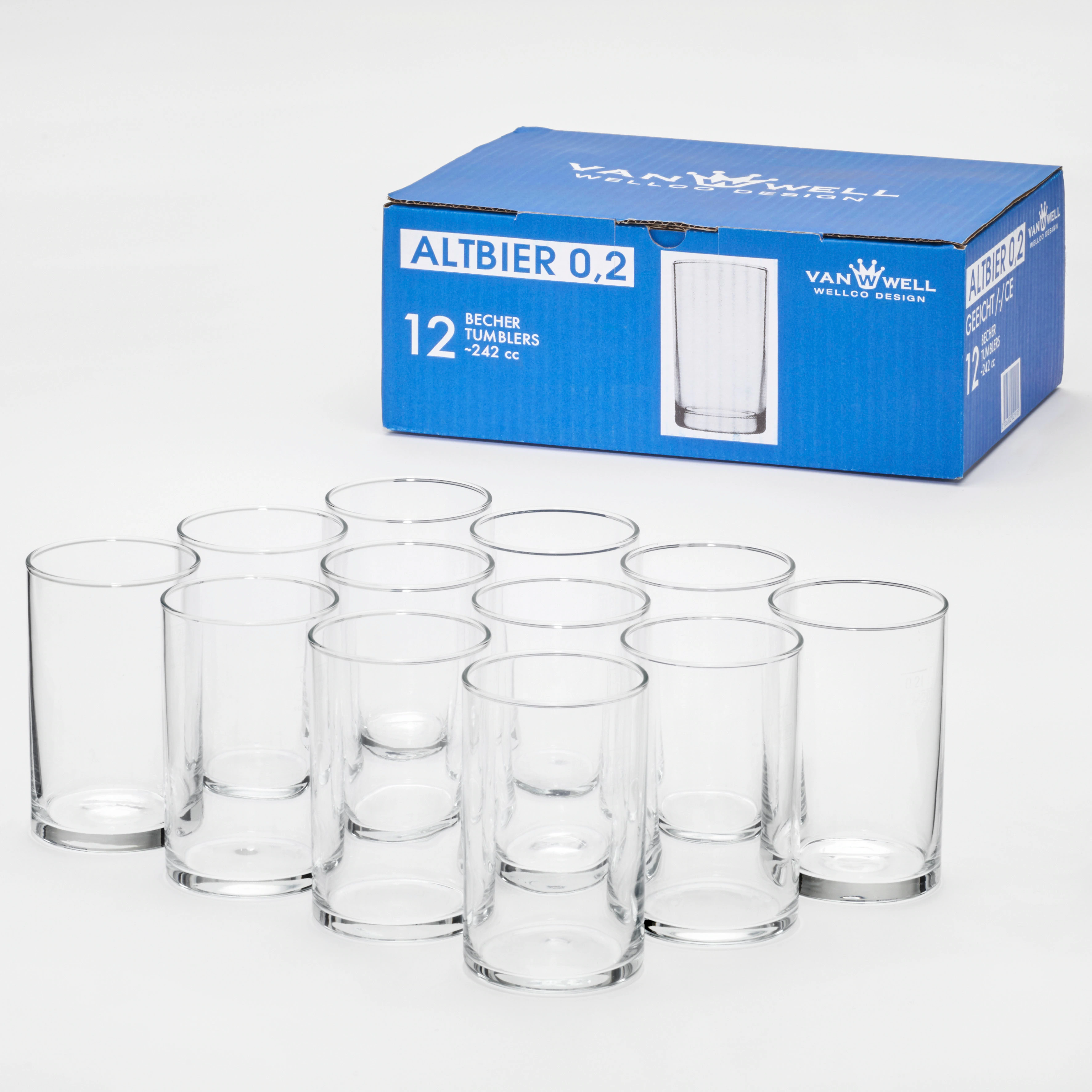 van Well Bierglas »Altbierbecher«, (Set, 12 tlg., 12 Altbierbecher 0,2l), 0 günstig online kaufen