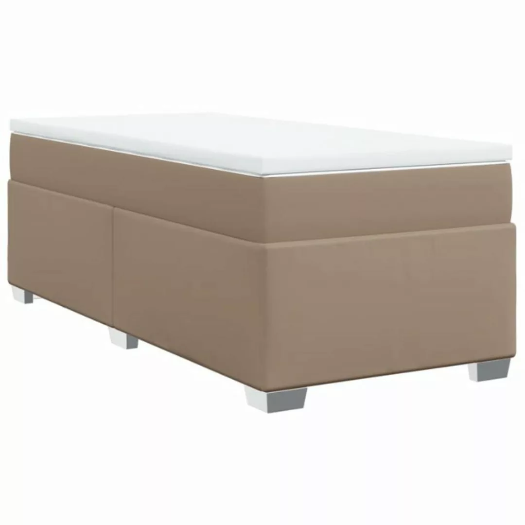 vidaXL Bett Boxspringbett mit Matratze Cappuccino-Braun 80x200cm Kunstleder günstig online kaufen