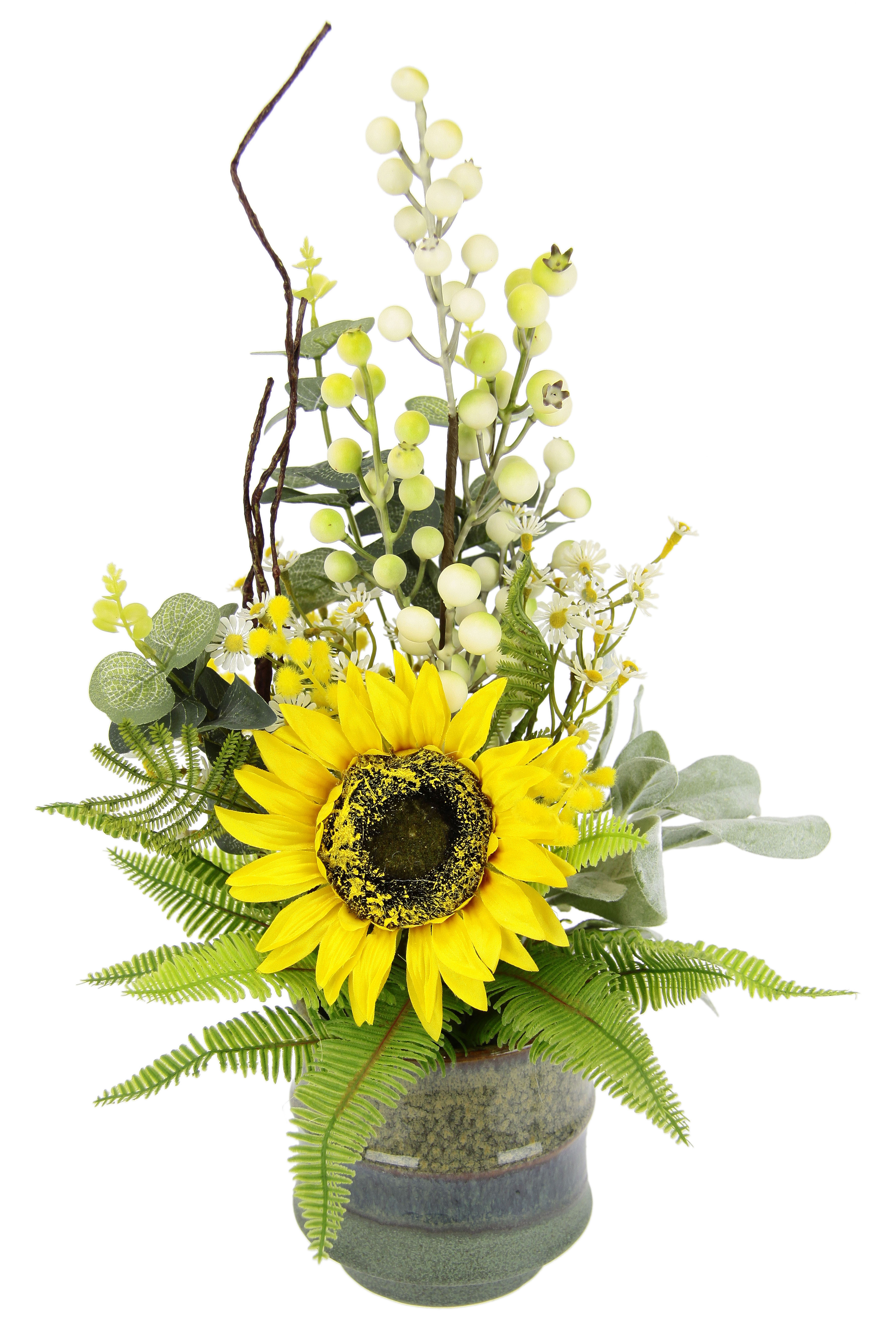 I.GE.A. Kunstblume "Sonnenblume", Im Topf aus Keramik Blumen Arrangement Ti günstig online kaufen