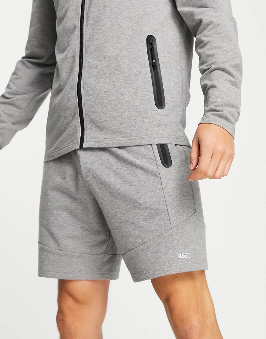 ASOS 4505 – Trainings-Sweatshorts mit Ziernähten und Reißverschlüssen-Grau günstig online kaufen