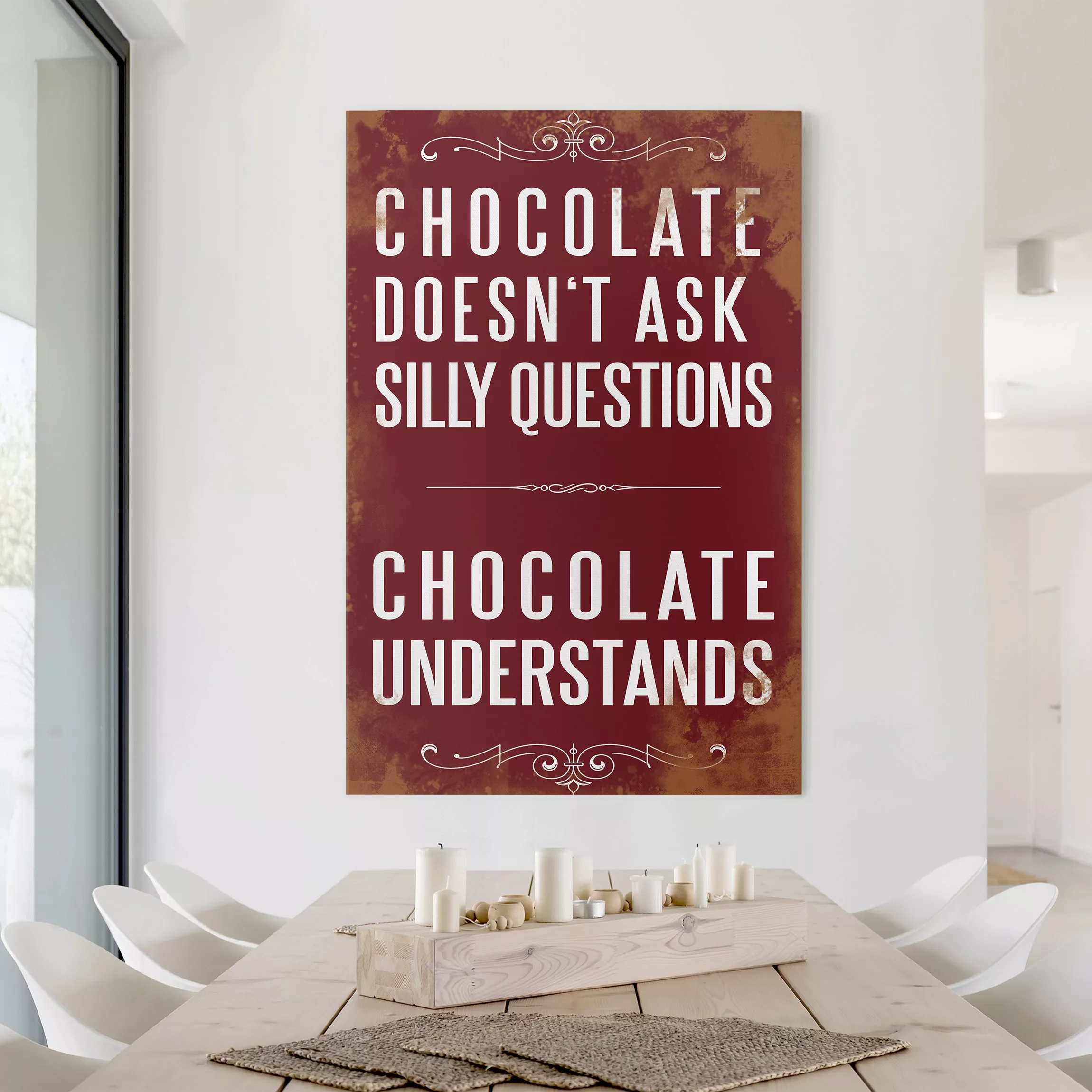 Leinwandbild Küchenspruch - Hochformat Chocolate günstig online kaufen