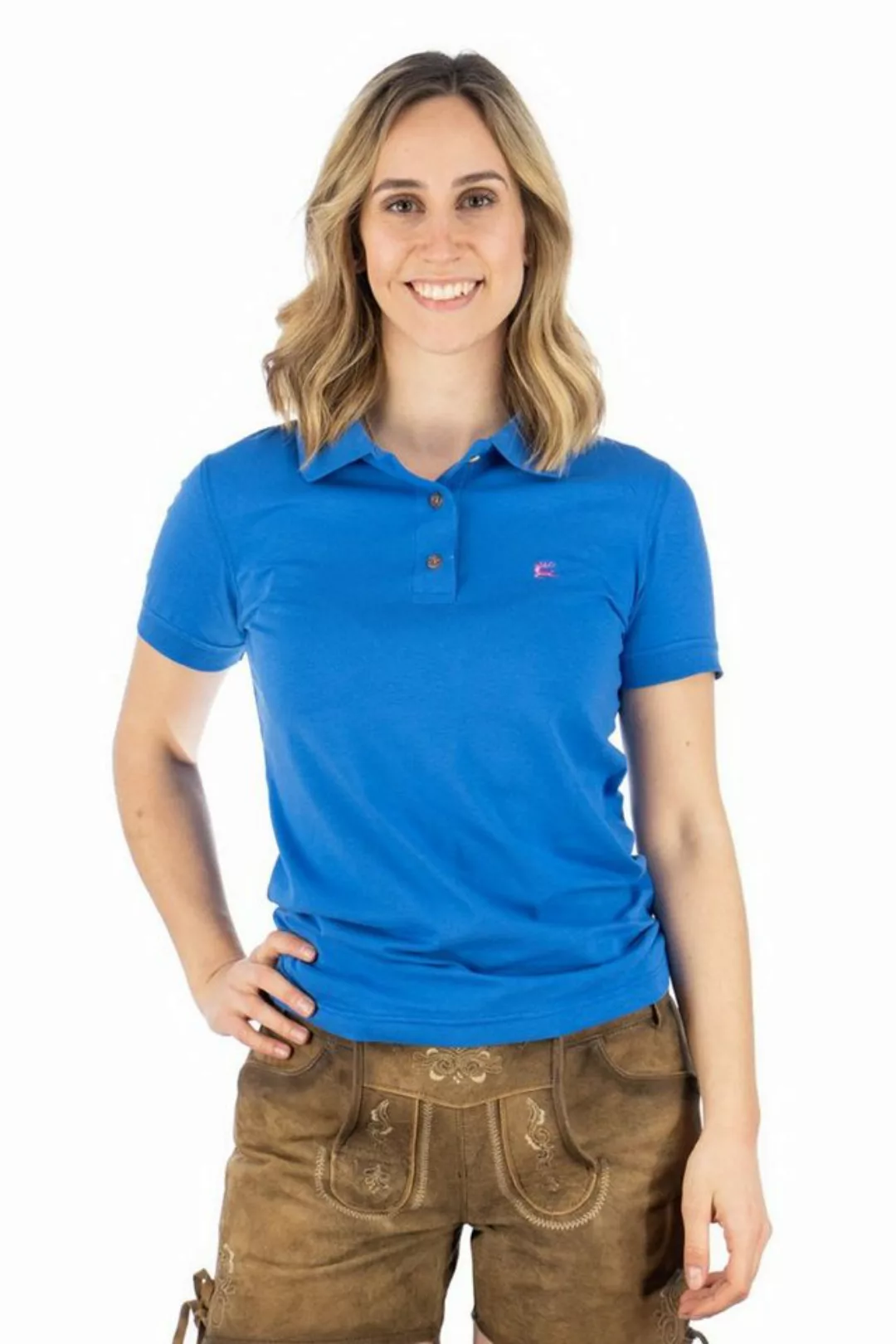 OS-Trachten Poloshirt Laukas Kurzarm Shirt mit Hirsch-Stickerei auf der lin günstig online kaufen