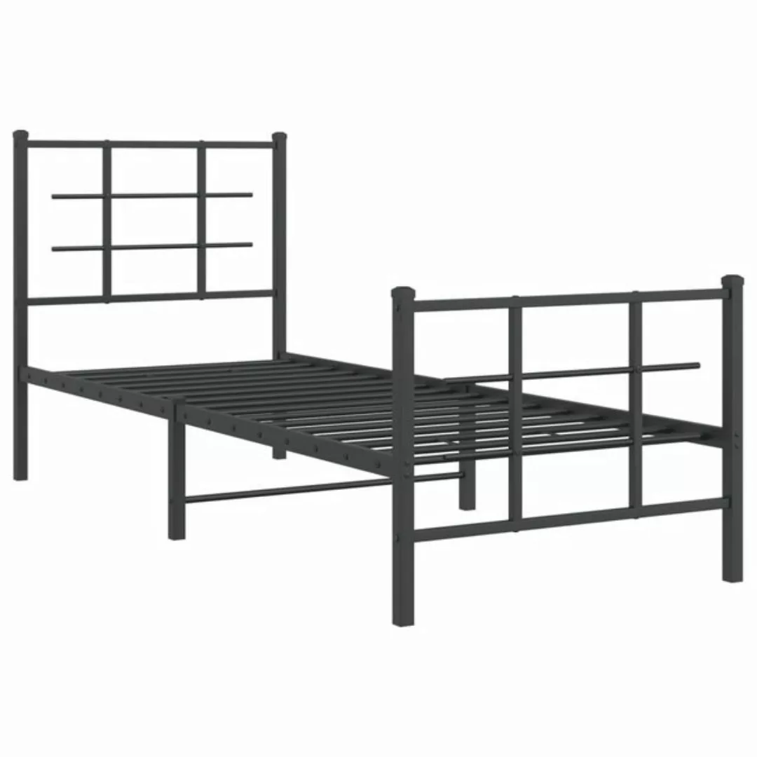 vidaXL Bett Bettgestell mit Kopf- und Fußteil Metall Weiß 75x190 cm günstig online kaufen