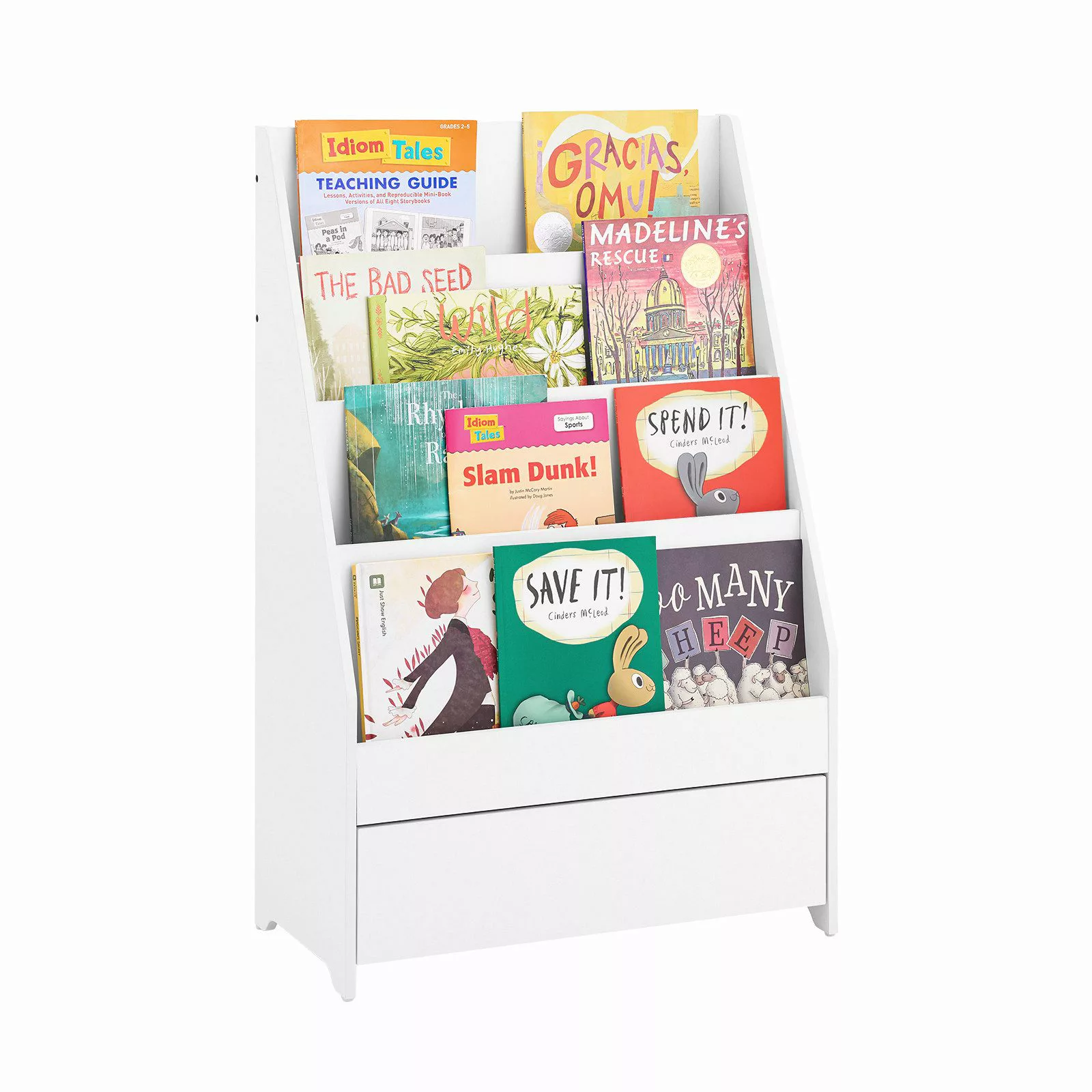 SoBuy Kinderregal mit 4 Ablagefächern Bücherregal Aufbewahrungsregal KMB112 günstig online kaufen