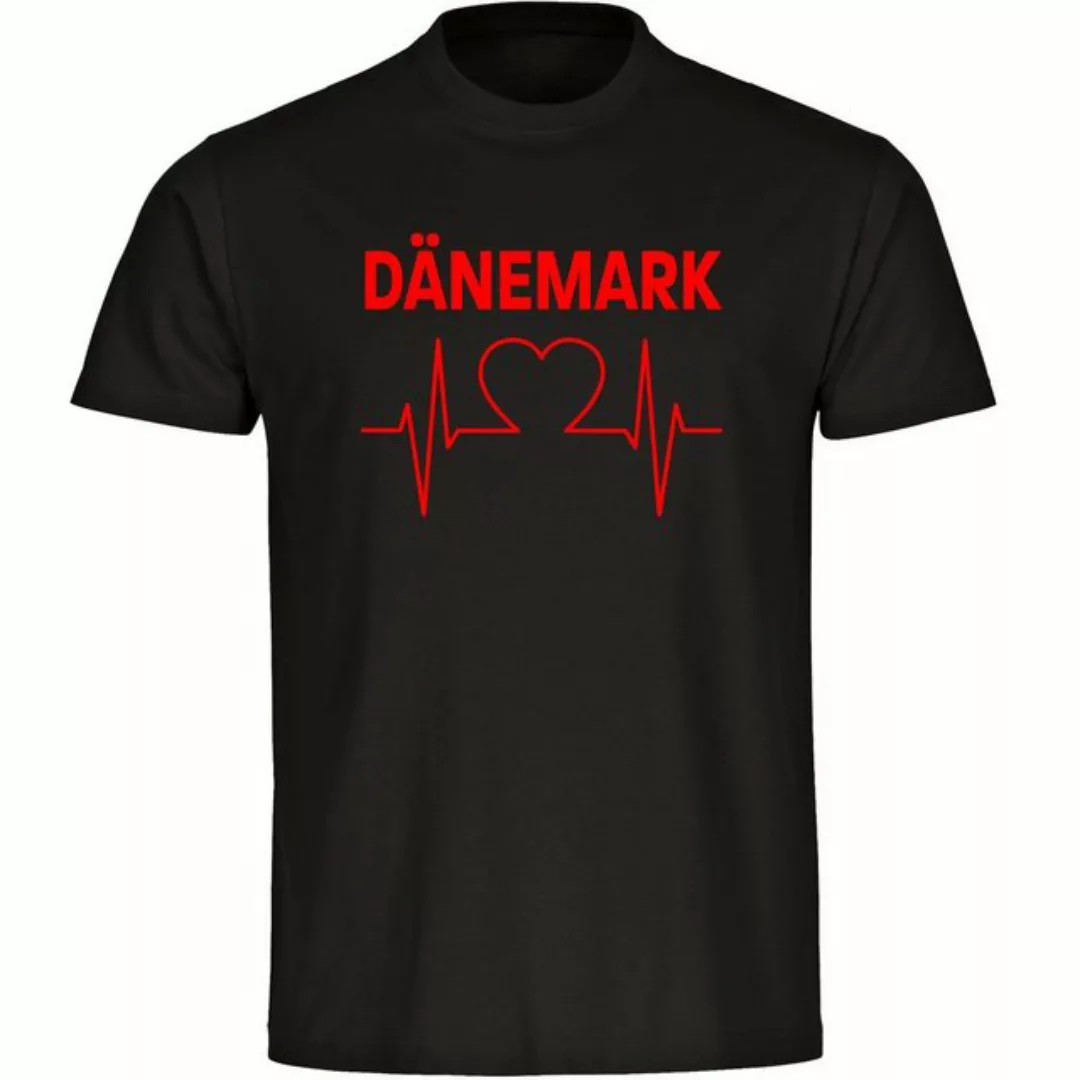 multifanshop T-Shirt Herren Dänemark - Herzschlag - Männer günstig online kaufen