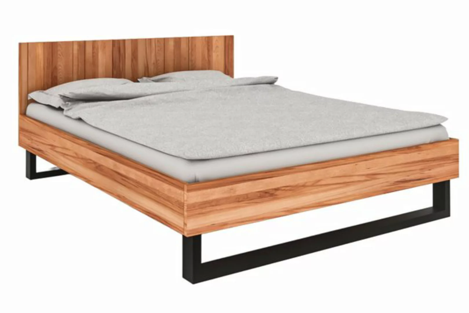 byoak Bett STEEL 200 x 190 aus Massivholz, mit Holzkopfteil, Naturgeölt günstig online kaufen