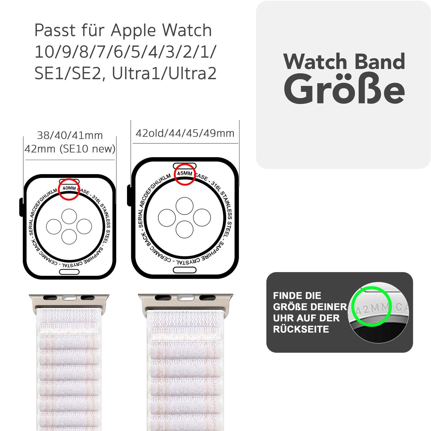 Nalia Smartwatch-Armband Apple Watch 38mm/40/41/42(Serie 10), günstig online kaufen