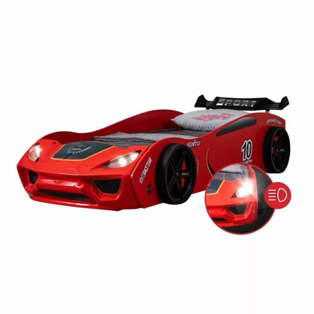 Coemo Autobett DREAM RACER (Spielbett mit Spoiler), Kinderbett 90x200 Rot R günstig online kaufen