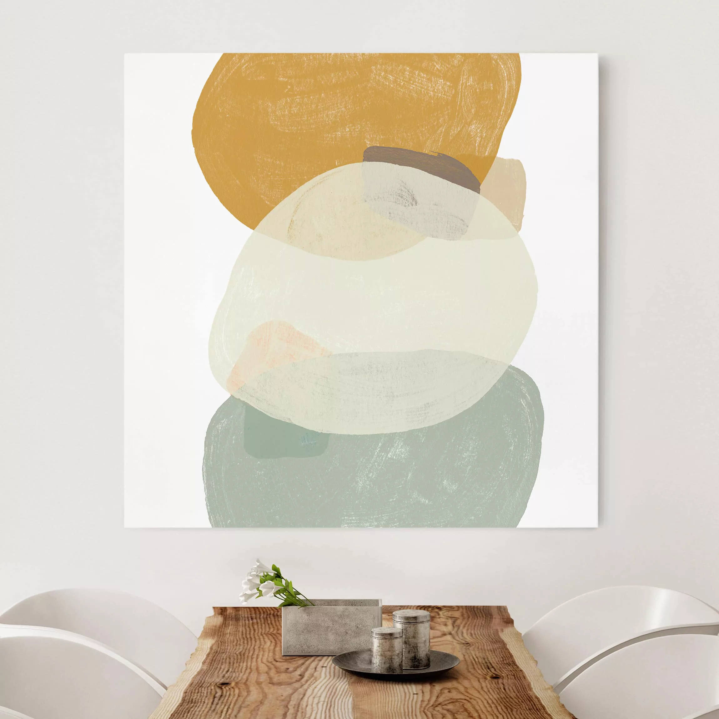 Leinwandbild Abstrakt - Quadrat Pailletten im Detail III günstig online kaufen