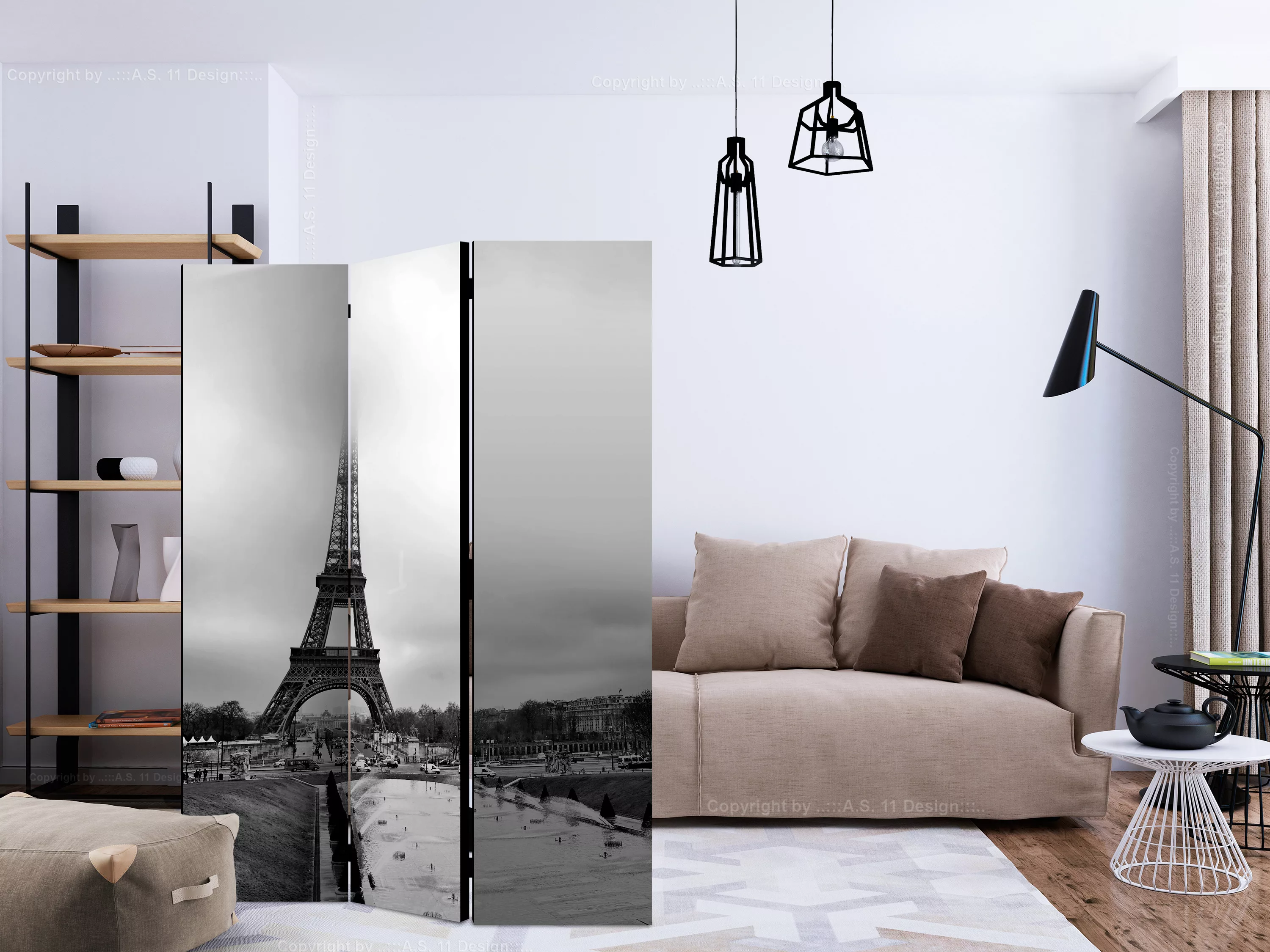 3-teiliges Paravent - Paris: Eiffel Tower [room Dividers] günstig online kaufen