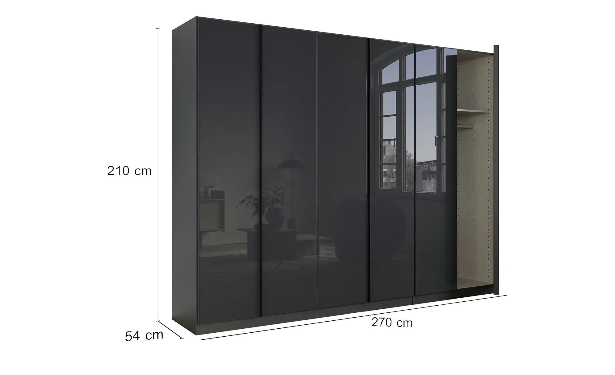 rauch Drehtürenschrank "Monostar", mit Glasfront sowie umfangreicher Innena günstig online kaufen
