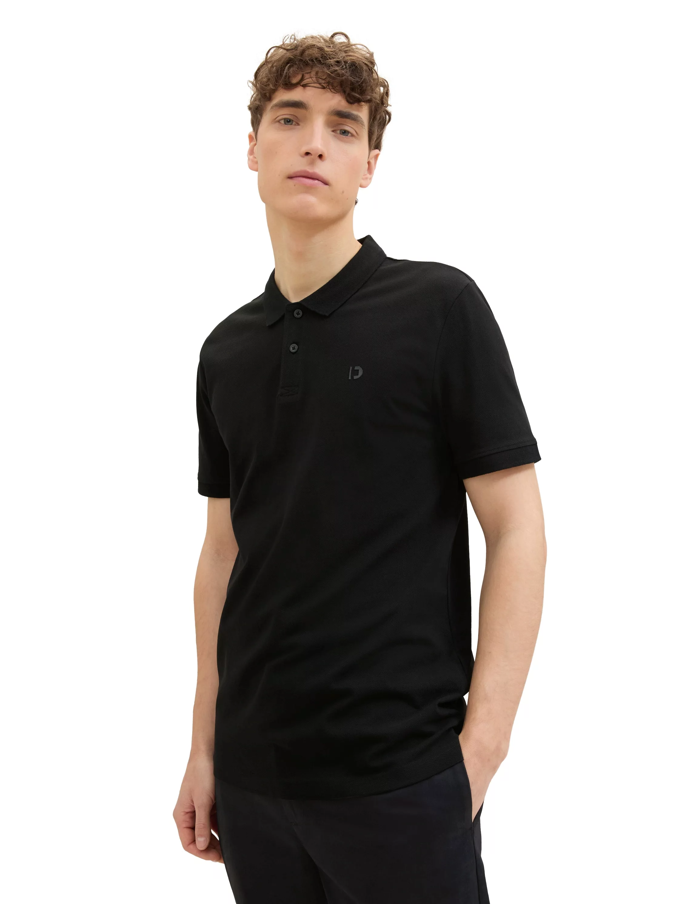 TOM TAILOR Denim Poloshirt mit Logo-Print günstig online kaufen