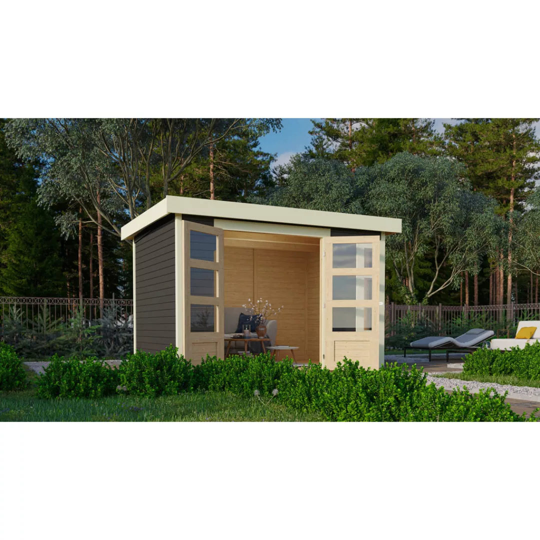 Karibu Gartenhaus Felipo 2 Terragrau Fichte B/H/T: ca. 302x217x211 cm günstig online kaufen