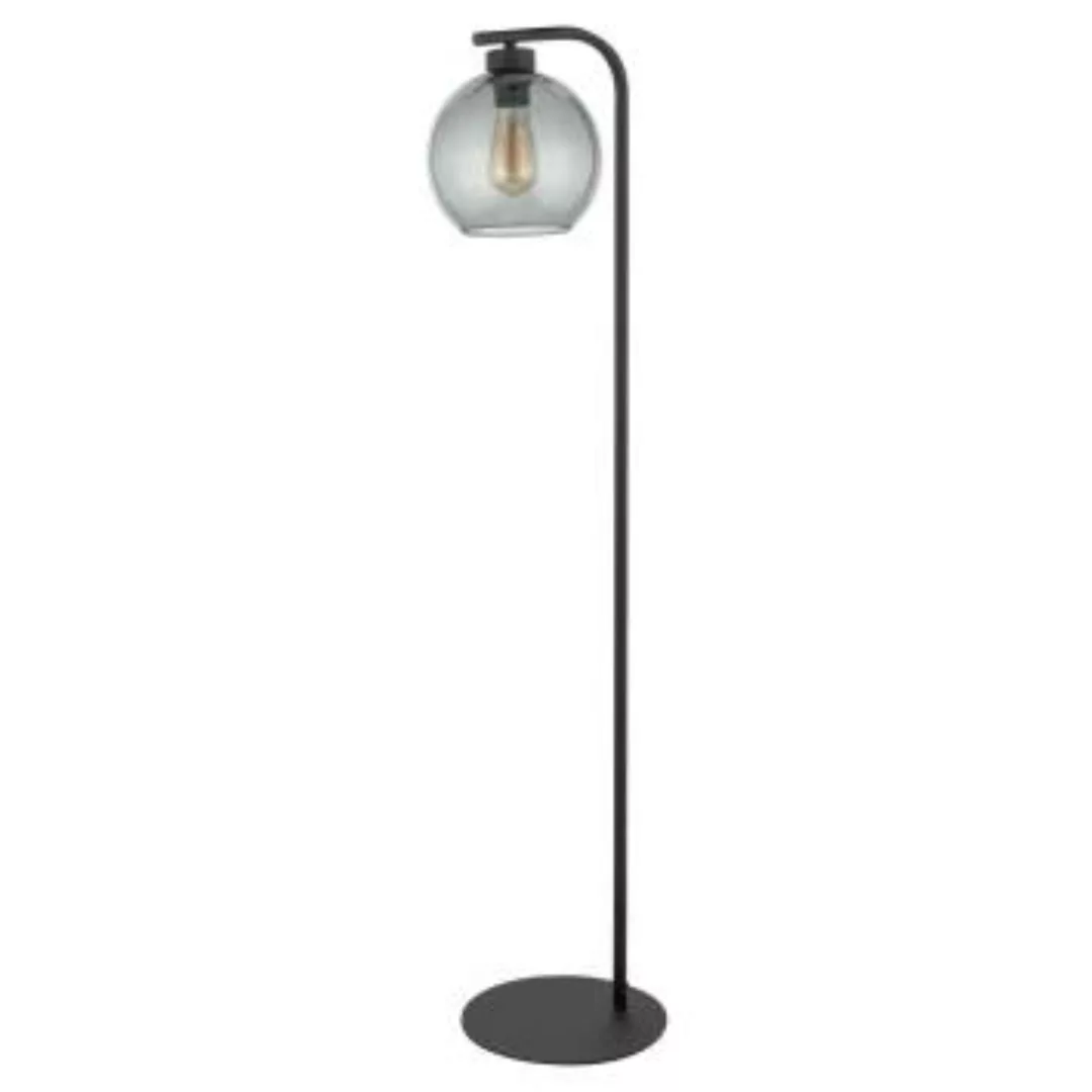 Stehlampe Wohnzimmer Glas Metall 160 cm Rauchglas günstig online kaufen