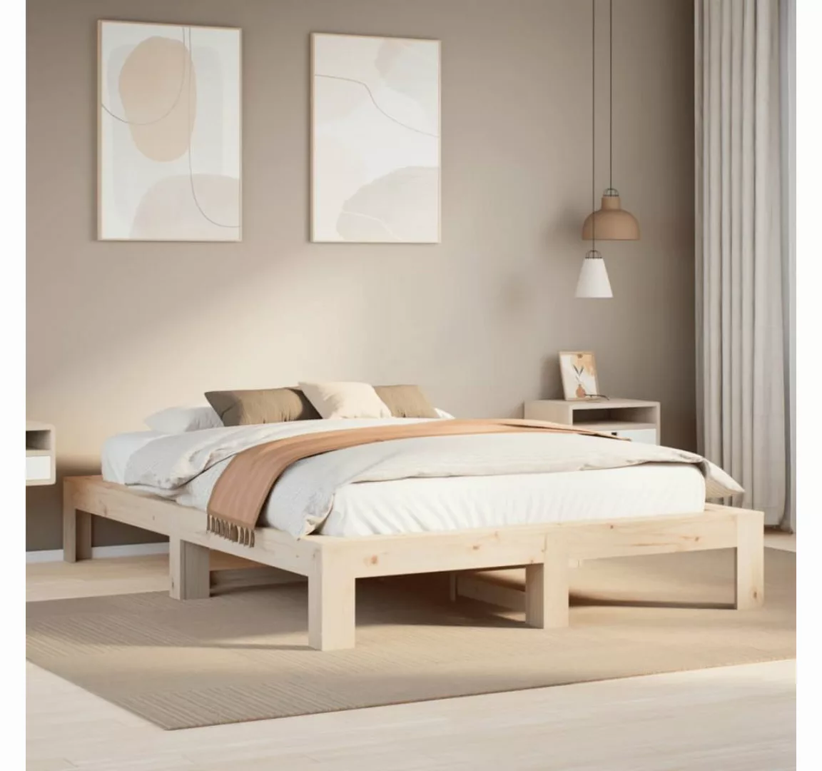 vidaXL Bett, Massivholzbett ohne Matratze 160x200 cm Kiefernholz günstig online kaufen