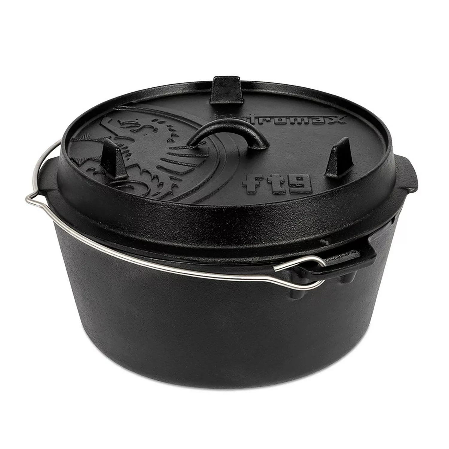 Petromax Dutch Oven Set FT9-T-Scrub Schwarz mit planem Boden 7,5 l Ø 23,9 c günstig online kaufen