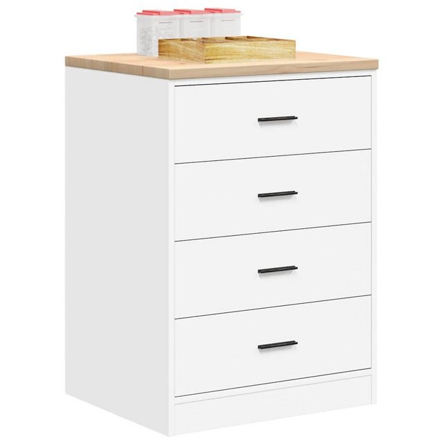 vidaXL Aktenschrank Garagen-Aufbewahrungsschrank Weiß 60x51x85 cm Massivhol günstig online kaufen