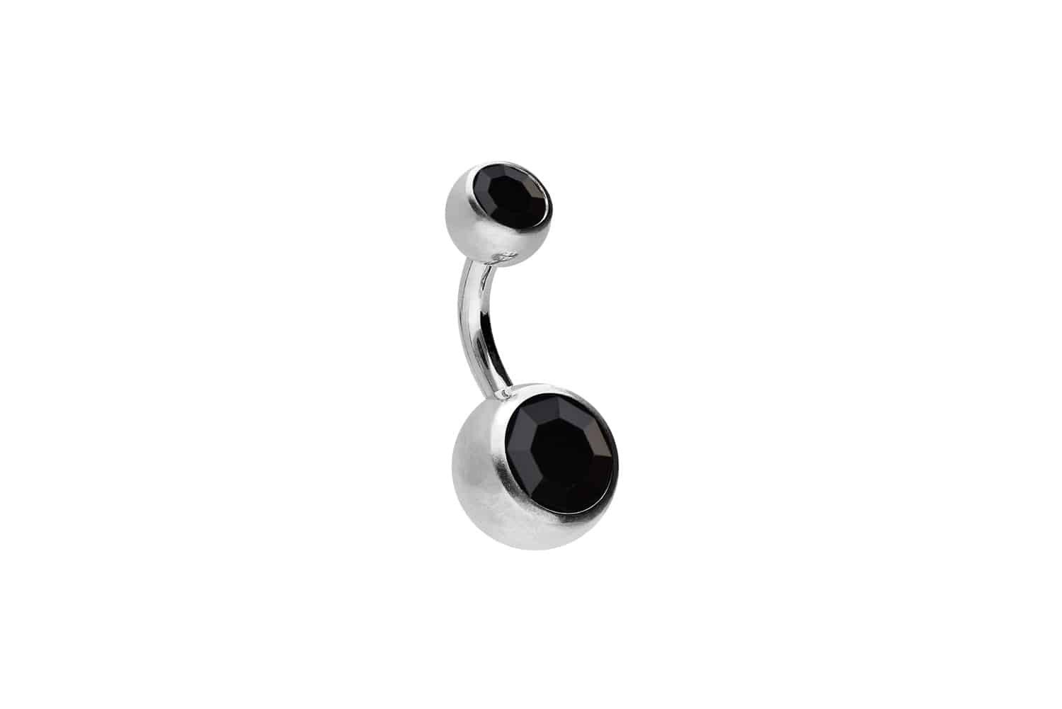 PIERCINGLINE Bauchnabelpiercing Chirurgenstahl Bananabell ZWEI KRISTALLE günstig online kaufen